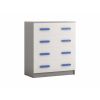 Comoda Didi, alb/albastru, 80x93x40 cm, 4 sertare