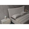 Dormitor atom, bej/gri, pat 160x190 cm, dulap cu 2 usi culisante, comoda, 2 noptiere