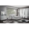 Dormitor elsa, alb, pat 160x190, dulap cu 3 usi culisante, 2 noptiere, comoda
