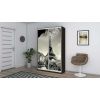 Dressing eiffel cu fotoprint, wenge, 120x225x60 cm, 2 usi culisante