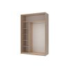 Dressing irma cu oglinda, sonoma, 150x225x60 cm, 2 usi culisante