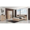 Set dormitor effect, sonoma, dulap 150 cm, pat 160x200 cm, 2 noptiere, comoda