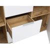 Comoda 2 tudor, 86x135x41 cm, pal, alb/sonoma