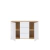 Comoda 2 tudor, 86x135x41 cm, pal, alb/sonoma