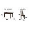 Set masa extensibila 160x200cm cu 4 scaune tapitate, mb-12 venus1 si s-38 boss10 o2, nuc, lemn masiv de fag, stofa