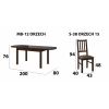 Set masa extensibila 160x200cm cu 4 scaune tapitate, mb-12 venus1 si s-38 boss4 o15, nuc, lemn masiv de fag, stofa