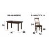 Set masa extensibila 160x200cm cu 6 scaune tapitate, mb-12 venus1 si s-38 boss4 o15, nuc, lemn masiv de fag, stofa