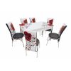 Set masa mercan cu 6 scaune , trandafiri rosii