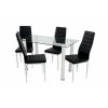 Set masă cu 4 scaune, mbs-29 alb/negru