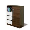 Comoda dome dy3, culoare wenge / alb, 85x105x42 cm
