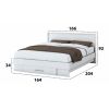 Set dormitor Beta, alb, dulap 183 cm, pat 160x200 cm, 2 noptiere, comoda