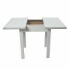 Masa living max7 b, bialy, extensibila 80/110x80x76 cm, lemn masiv de fag/pal