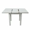 Masa living max7 b, bialy, extensibila 80/110x80x76 cm, lemn masiv de fag/pal
