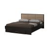 Pat solano wenge cu tablie tapitata camel, 140x200 cm