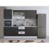 Bucatarie alfa 240 cm, wenge/alb, blat termic alb, corp inalt cuptor