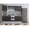 Bucatarie alfa 240 cm, wenge/alb, blat termic alb, corp inalt cuptor