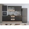 Bucatarie alfa 240 cm, wenge/sonoma, blat termic nuc, corp inalt cuptor