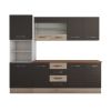 Bucatarie alfa 240 cm, wenge/sonoma, blat termic nuc, corp inalt cuptor