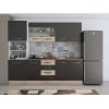Bucatarie alfa 240 cm, wenge/sonoma, blat termic nuc, corp inalt cuptor
