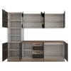 Bucatarie alfa 240 cm, wenge/sonoma, blat termic nuc, corp inalt cuptor