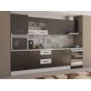 Bucatarie alfa 300 cm, wenge / alb, blat termic alb, corp inalt cuptor si corp hota