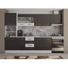 Bucatarie alfa 300 cm, wenge / alb, blat termic alb, corp inalt cuptor si corp hota