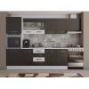 Bucatarie alfa 300 cm, wenge / alb, blat termic alb, corp inalt cuptor si corp hota