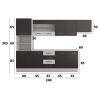Bucatarie alfa 300 cm, wenge / alb, blat termic alb, corp inalt cuptor si corp hota
