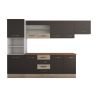 Bucatarie alfa 300 cm, wenge / sonoma, blat termic nuc, corp inalt cuptor si corp hota