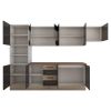 Bucatarie alfa 300 cm, wenge / sonoma, blat termic nuc, corp inalt cuptor si corp hota