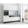 Bucatarie Sofia 200 cm, Alb / Wenge, Blat termic alb, Corp cuptor incorporabil