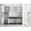 Bucatarie Sofia 200 cm, Alb / Wenge, Blat termic alb, Corp cuptor incorporabil