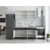 Bucatarie Sofia 200 cm, Alb / Wenge, Blat termic alb, Corp hota