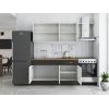 Bucatarie Sofia 200 cm, Alb / Wenge, Blat termic nuc, Corp hota