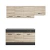Bucatarie Sofia 200 cm, Sonoma / Wenge, Blat termic alb, Corp hota