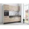 Bucatarie Sofia 200 cm, Sonoma / Wenge, Blat termic nuc, Corp cuptor incorporabil