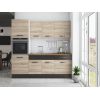 Bucatarie Sofia 200 cm, Sonoma / Wenge, Blat termic nuc, Corp cuptor incorporabil