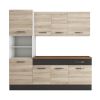Bucatarie Sofia 200 cm, Sonoma / Wenge, Blat termic nuc, Corp cuptor incorporabil