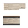 Bucatarie Sofia 200 cm, Sonoma / Wenge, Blat termic nuc, Corp hota