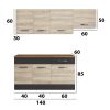 Bucatarie Sofia 200 cm, Sonoma / Wenge, Blat termic nuc, Corp hota