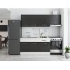 Bucatarie Sofia 200 cm, Wenge / Alb, Blat termic alb, Corp hota