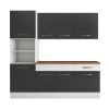 Bucatarie Sofia 200 cm, Wenge / Alb, Blat termic nuc, Corp cuptor incorporabil