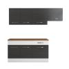 Bucatarie Sofia 200 cm, Wenge / Alb, Blat termic nuc, Corp hota
