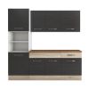 Bucatarie Sofia 200 cm, Wenge / Sonoma, Blat termic nuc, Corp cuptor incorporabil