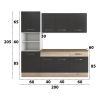 Bucatarie Sofia 200 cm, Wenge / Sonoma, Blat termic nuc, Corp cuptor incorporabil
