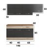 Bucatarie Sofia 200 cm, Wenge / Sonoma, Blat termic nuc, Corp hota