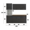 Bucatarie Sofia 200 cm, Wenge, Blat termic nuc, Corp cuptor incorporabil