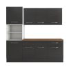 Bucatarie Sofia 200 cm, Wenge, Blat termic nuc, Corp cuptor incorporabil
