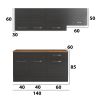 Bucatarie Sofia 200 cm, Wenge, Blat termic nuc, Corp hota