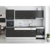 Bucatarie sofia 260 cm, wenge / alb, blat termic wenge, corp cuptor incorporabil
